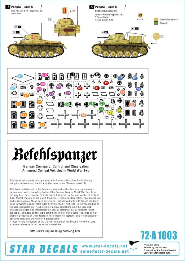 Star Decals 72-A1003 Befehlspanzer # 1  1/72