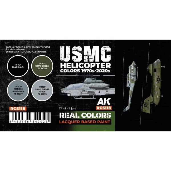 AK Interactive RCS118 USMC Helicopter Colors 1970s-today 4x17ml