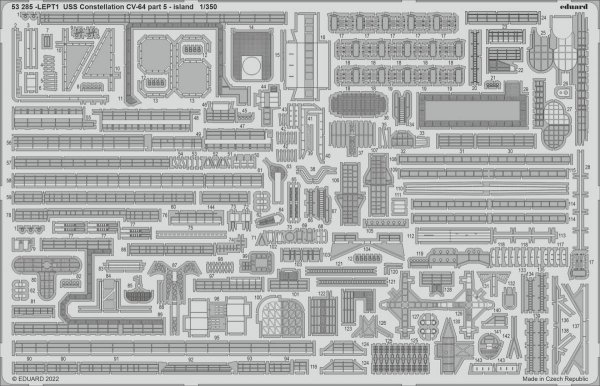 Eduard 53285 USS Constellation CV-64 part 5 - island TRUMPETER 1/350