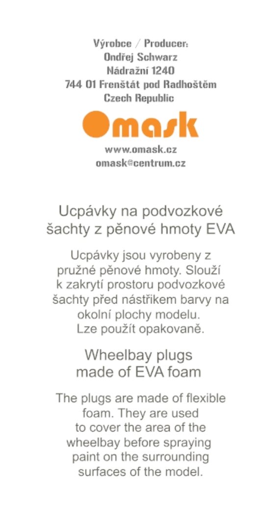 Omask 77210 Bf 109 G wheel bay plugs (for Eduard 2143) 1/72