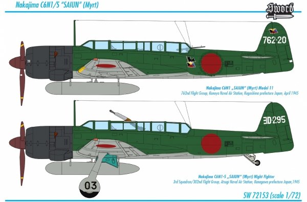 Sword 72153 Nakajima C6N1/S Myrt 1/72