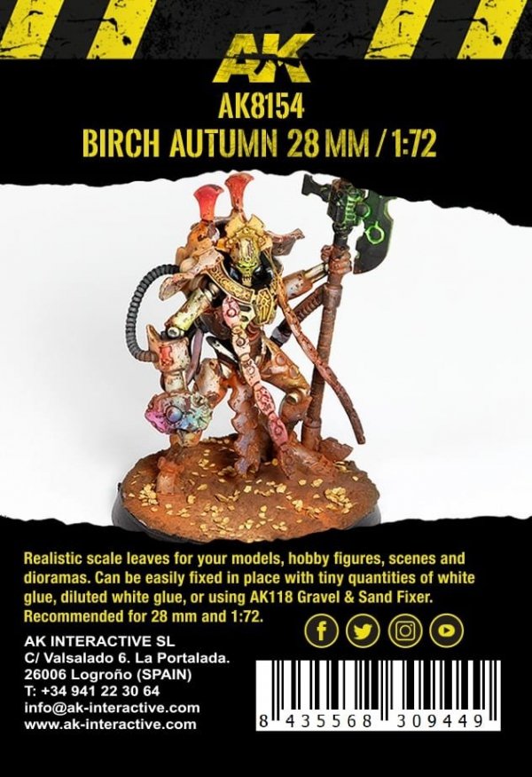 AK Interactive AK8154 BIRCH AUTUMN LEAVES 28MM  1/72