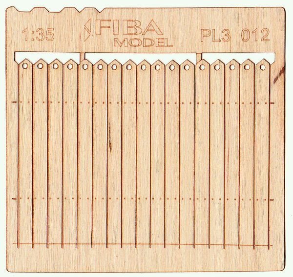 Model scene PL3-012 Wooden fence type 12 Drewniany płot 1/35