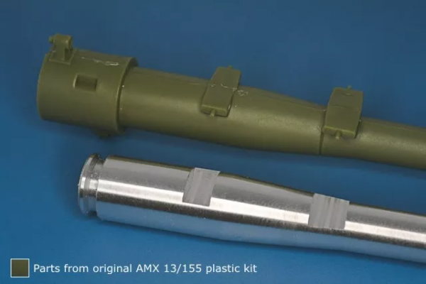 RB Model 35B126 French 155mm L/33 Barrel for French self-propelled howitzer AMX 13/155 Mk F3 dedicated to Heller kit (81151) 1/35