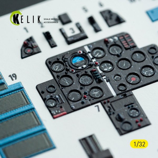 Kelik K32042 MiG-21 F-13 export version - interior 3D decals for Trumpeter kit 1/32