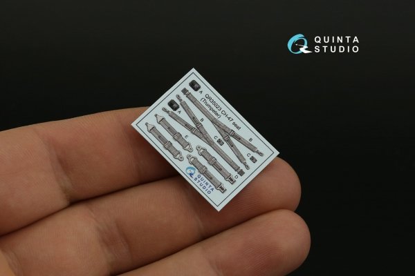 Quinta Studio QD35124 CH-47D 3D-Printed coloured Interior on decal paper (Trumpeter) 1/35