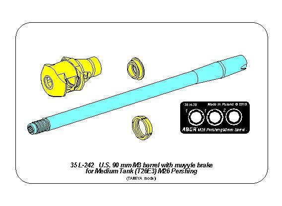 Aber 35L-242 90mm M3 lufa z hamulcem do T26E3 1/35
