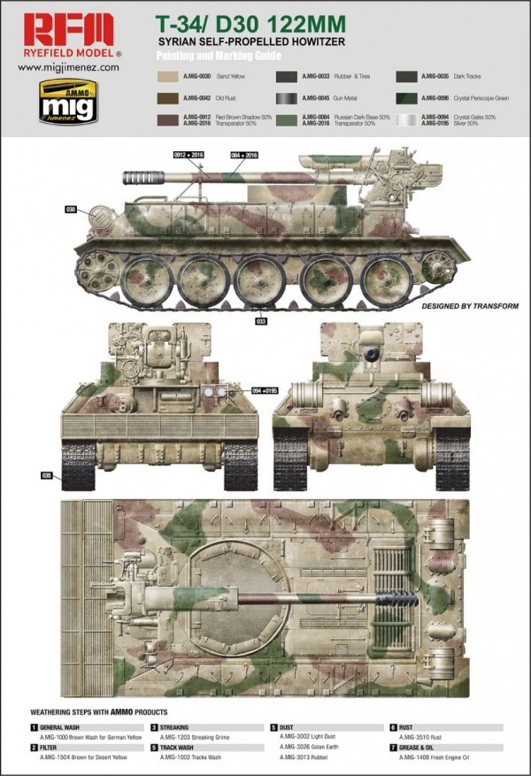 Rye Field Model 5030 T-34/D-30 122MM SYRIAN SELF-PROPELLED HOWITZER 1/35