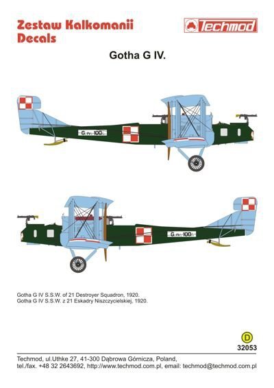 Techmod 32053 Gotha G IV (1:32)