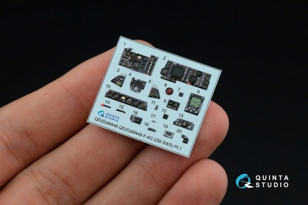 Quinta Studio QDS-48449 F-4G late 3D-Printed &amp; coloured Interior on decal paper (Zoukei Mura SWS) (Small version) 1/48