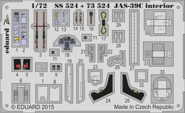 Eduard SS524 JAS-39C interior for REVELL 1/72
