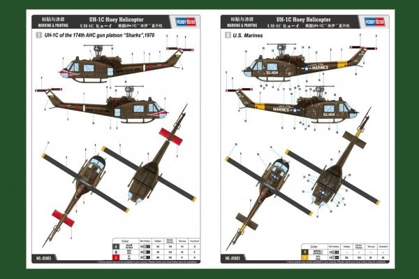 Hobby Boss 85803 UH-1C Huey Helicopter (1:48)