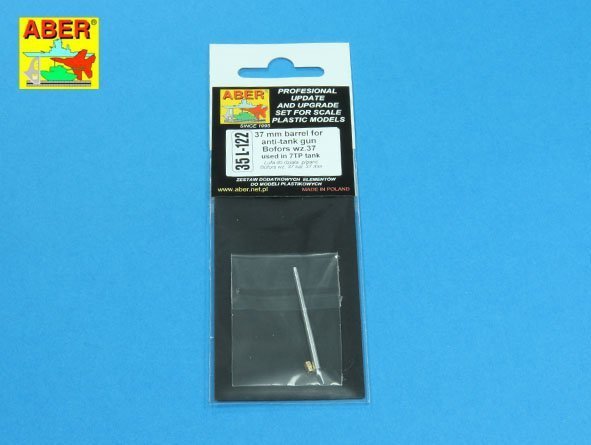 Aber 35L-122 37 mm barrel for anti-tank gun Bofors wz.37 used in 7TP tank (1:35)