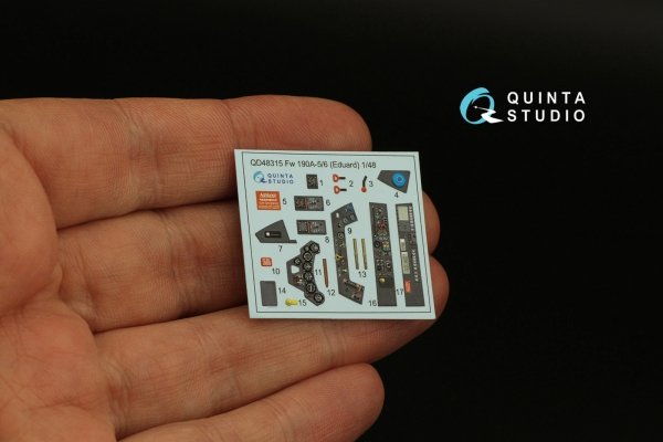 Quinta Studio QD48315 Fw 190A-5/6 3D-Printed &amp; coloured Interior on decal paper (Eduard) 1/48