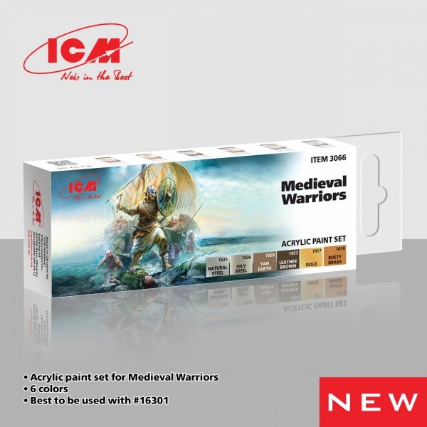 ICM 3066 Acrylic paint set for Medieval Warriors 12 ml х 6