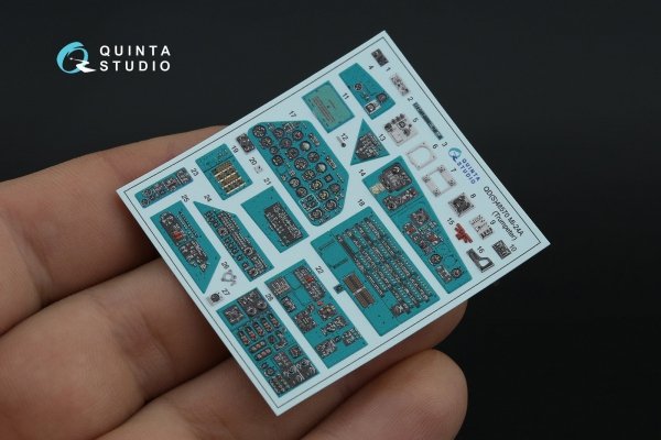 Quinta Studio QDS-48570 Mi-24A 3D-Printed &amp; coloured Interior on decal paper (Trumpeter) (small version) 1/48