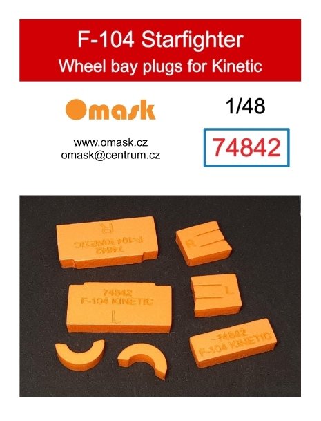 Omask 74842 F-104 Starfighter wheel bay plugs (for Kinetic) 1/48