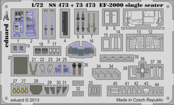 Eduard 73473 EF-2000 single seater 1/72 HASEGAWA