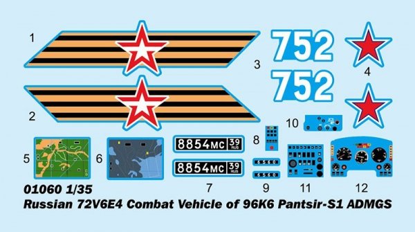 Trumpeter 01060 Russian 72V6E4 Combat Vehicle of 96K6 Pantsir -S1 ADMGS 1/35