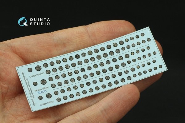 Quinta Studio QD32243 US WWII Cockpit instrument gauges without bezels 3D-Printed &amp; coloured Interior on decal paper (All Kits) 1/32