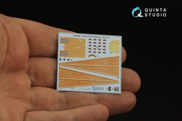 Quinta Studio QD48298 Fokker EV-DVIII 3D-Printed &amp; coloured Interior on decal paper (Eduard) 1/48
