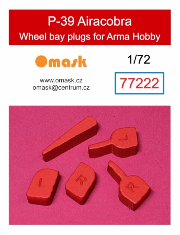 Omask 77222 P-39 Airacobra wheel bay plugs (for Arma Hobby) 1/72