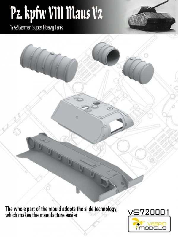 Vespid Models VS720001 Pz.Kpfw. VIII Maus V2 German Super Heavy Tank 1/72
