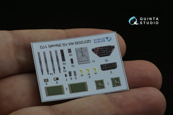 Quinta Studio QD72030 Ah-1G 3D-Printed &amp; coloured Interior on decal paper (Special Hobby/Revell) 1/72