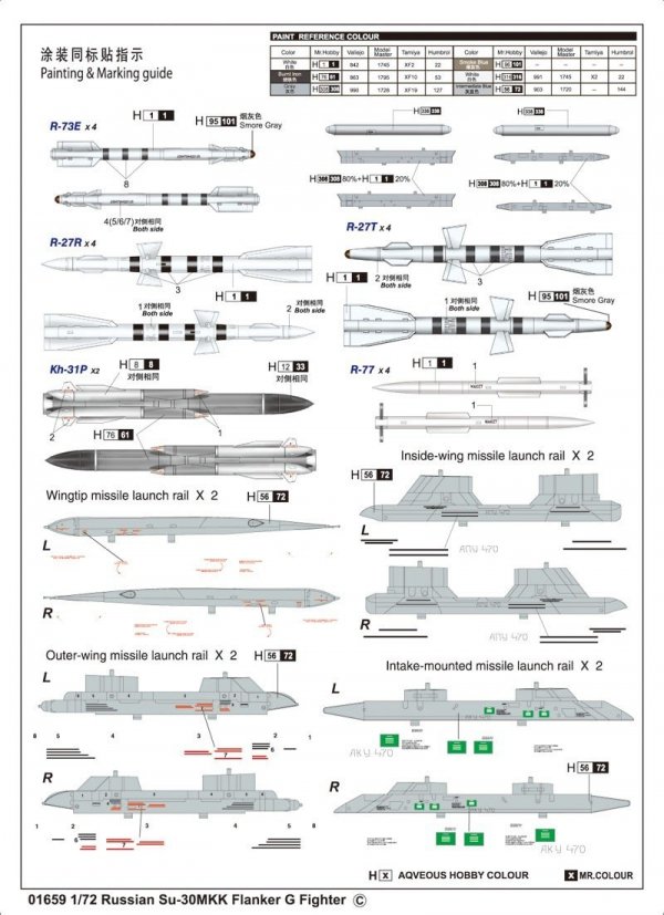 Trumpeter 01659 Russian Su-30MKK Flanker G (1:72)