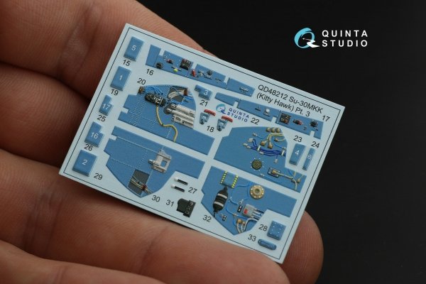 Quinta Studio QD48212 Su-30MKK 3D-Printed &amp; coloured Interior on decal paper (KittyHawk) 1/48