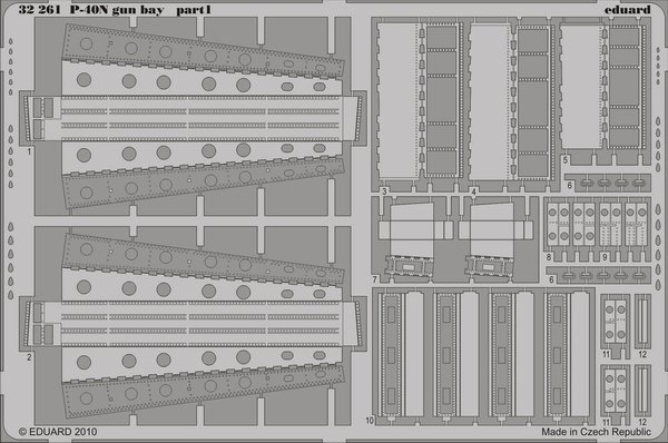 Eduard 32261 P-40N gun bay HASEGAWA 1/32