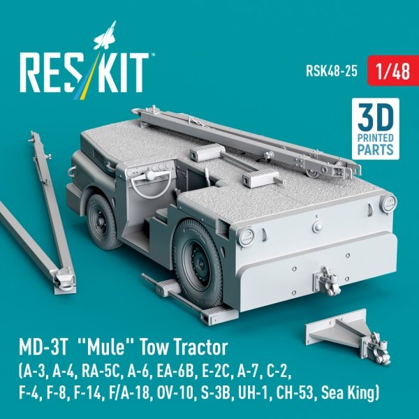 RESKIT RSK48-0025 MD-3T "Mule" Tow Tractor (3D Printed model kit) 1/48