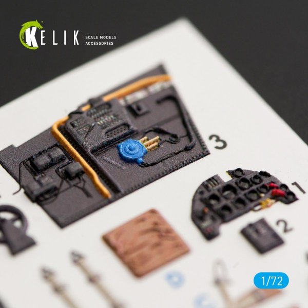 KELIK K72010 BF109-10G INTERIOR 3D DECALS FOR FINE MOLDS KIT 1/72