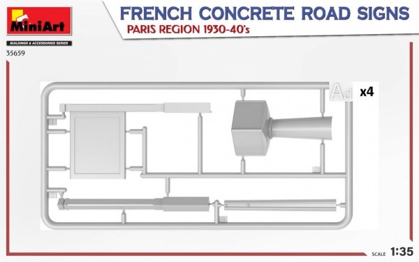 MiniArt 35659 FRENCH CONCRETE ROAD SIGNS. PARIS REGION 1930-40’s 1/35