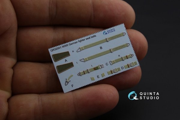 Quinta Studio QD32053 Bf 109E-4 3D-Printed &amp; coloured Interior on decal paper (for Cyber-hobby/Dragon kit) 1/32