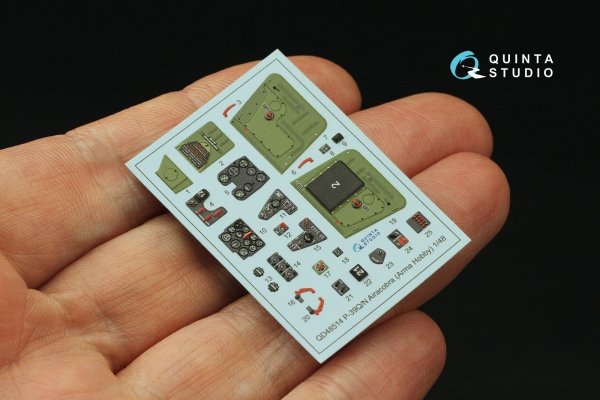 Quinta Studio QD48514 P-39Q/N Airacobra 3D-Printed coloured Interior on decal paper (Arma Hobby) 1/48