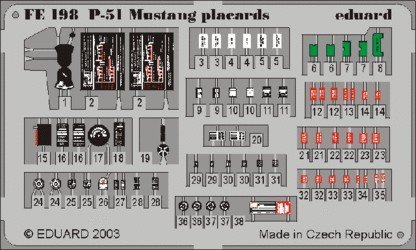Eduard FE198 P-51 placards 1:48