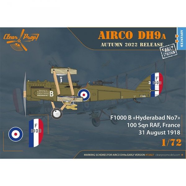 Clear Prop! CP72027 Airco DH.9a (early version) ADVANCED KIT 1/72