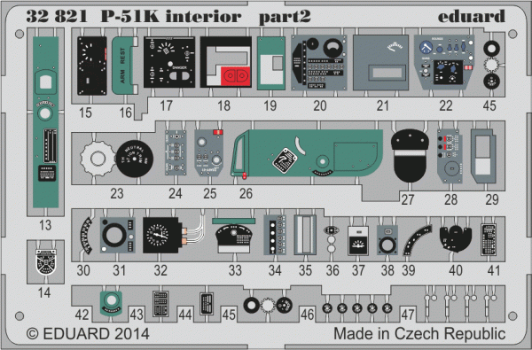 Eduard 32821 P-51K interior S. A. DRAGON 1/32