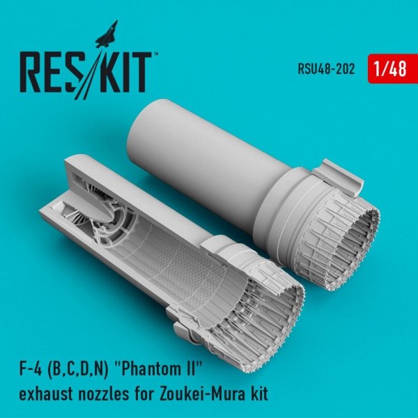 RESKIT RSU48-0202 F-4 (B,C,D,N) &quot;PHANTOM II&quot; EXHAUST NOZZLES FOR ZOUKEI-MURA KIT 1/48