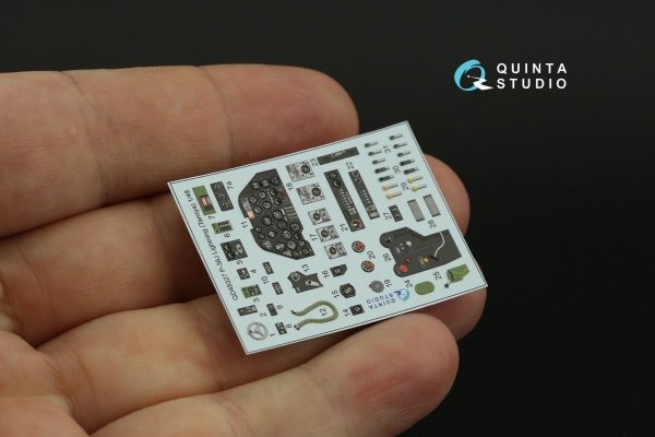 Quinta Studio QD48327 P-38J 3D-Printed &amp; coloured Interior on decal paper (Tamiya) 1/48
