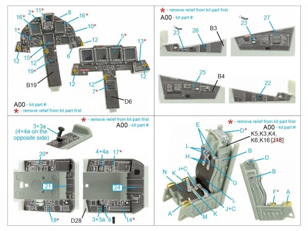 Quinta Studio QD48433 F-15I 3D-Printed coloured Interior on decal paper (Academy) 1/48