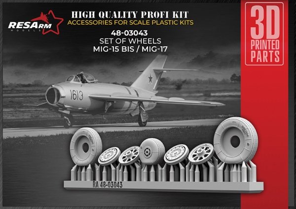 RESArm 48-03043 MIG 17 - Wheels under load (3D resin printing) 1/48