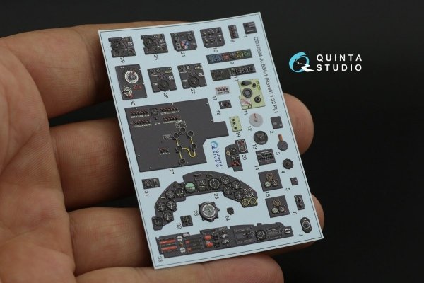 Quinta Studio QD32084 Ju 88A-1 3D-Printed &amp; coloured Interior on decal paper ( Revell ) 1/32