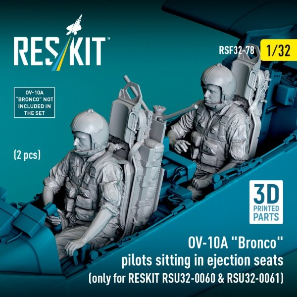 RESKIT RSF32-0079 OV-10A &quot;Bronco&quot; pilots sitting in ejection seats (2 pcs) (only for RESKIT RSU32-0060 &amp; RSU32-0061) (3D Printed) 1/32
