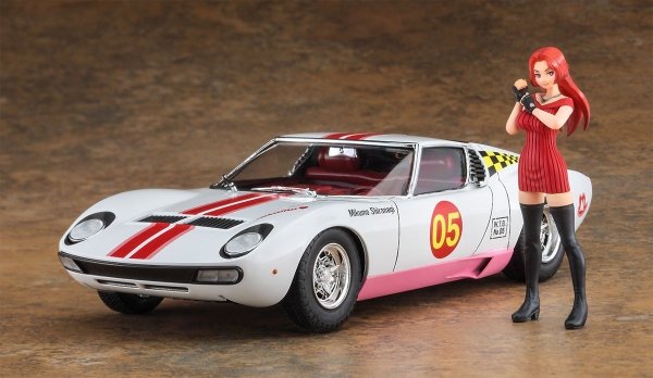 Hasegawa SP544 Wild Egg Girls No.05 Lamborghini Miura P400 SV &quot;Mikumo Shiranagi&quot; w/Figure 1/24