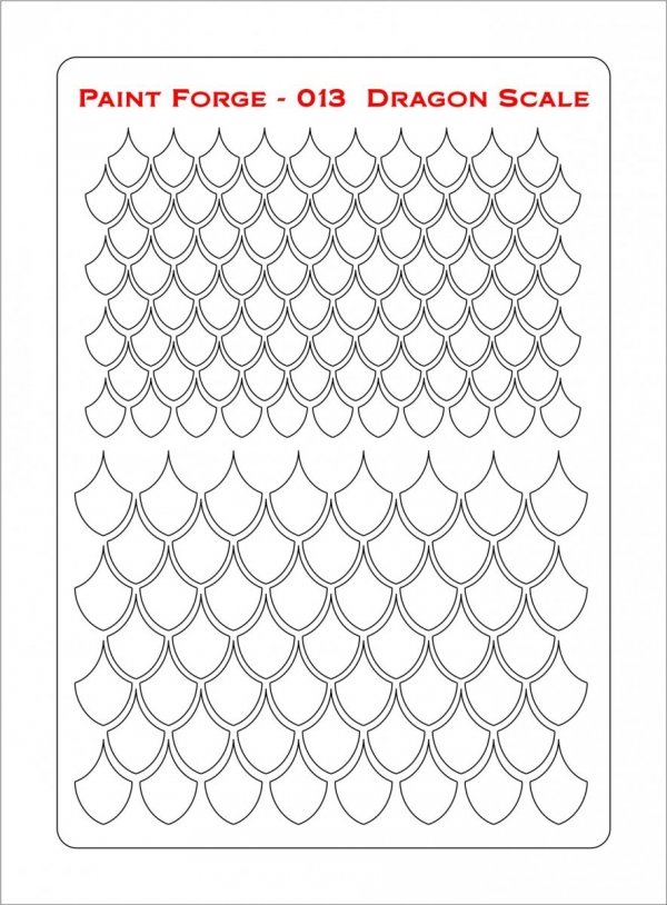 Paint Forge PFST013M STENCIL - DRAGON SCALE