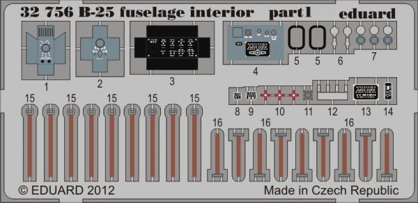 Eduard 32756 B-25 fuselage interior 1/32 HK Models