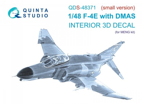 Quinta Studio QDS-48371 F-4E with DMAS 3D-Printed &amp; coloured Interior on decal paper (Meng) (Small version) 1/48