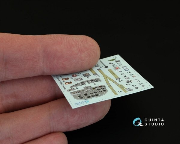 Quinta Studio QD48072 Il-2 Single seat 3D-Printed &amp; coloured Interior on decal paper (for kit) 1/48